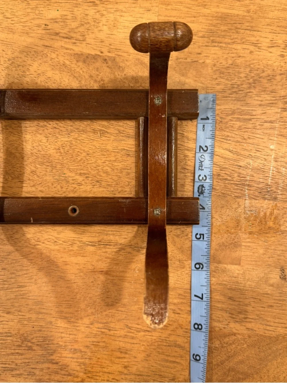 Vintage Bentwood 4 Hook Wall Mount Hat Coat Rack Thonet Style Dark Brown Wood